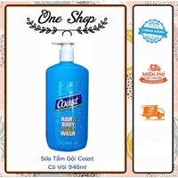 (Mẫu mới) Sữa tắm gội Coast Hair & Body Wash có vòi dành cho nam 946ml của Mỹ