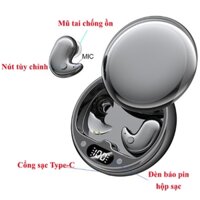Mẫu mới-Tai nghe nhét tai nằm ngủ TWS Y36Pro kèm hộp sạc Bluetooth 5.3 nghe nhạc chơi game Bass mạnh