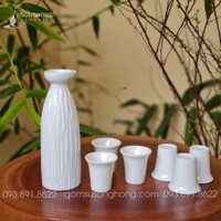 [Mẫu Mới Tết 2022] Bộ Bình Sứ SK-02 Uống Rượu Sake - Soju Độc Đáo | Sứ Trắng Thấu Quang Cao Cấp | Sáng Bóng Cực Đẹp