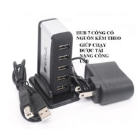 (Mẫu mới) USB HUB 7 cổng loại xịn có nguồn adapter để bàn (Shop 3hcomputer)