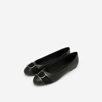 [Mẫu mới] Vascara Giày Búp Bê Trang Trí Vòng Metallic Tròn -Màu Đen