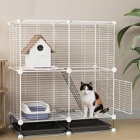 {MẪU MỚI VỀ} Chuồng chim, vẹt, thỏ 2 tầng giá rẻ đẹp lắp ghép đa năng đơn giản với lưới sắt sơn tĩnh điện.