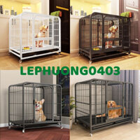 [MẪU MỚI VỀ] Chuồng Chó Nan Ống Cao Cấp Sơn Tĩnh Điện Size 90cm (90x64x82cm) Dành Cho Chó, Mèo Lớn