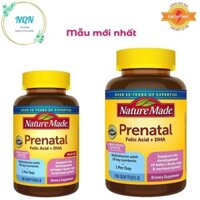 [MẪU MỚI VỊ CAM] Vitamin tổng hợp Bầu Mỹ Nature Made Prenatal Folic Acid + DHA - Lọ 90 viên - 110 viên - 150 viên