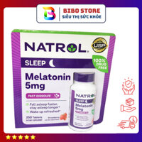 Mẫu mới Viên ngậm ngủ Natrol Melatonin Sleep Support 5mg Fast Dissolve 250 viên vị dâu của Mỹ
