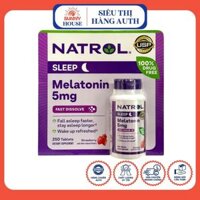 [MẪU MỚI] Viên ngậm nhai Natrol Melatonin Sleep Support 5mg Fast Dissolve 250 viên vị dâu của Mỹ