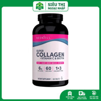 Mẫu mới Viên Uống Super Collagen Neocell +C 6000 Mg type 1 - 3 Neocell collagen 360v