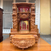 [MẪU MỚI VIP CAO CẤP] Ngang 80cm Bàn Thờ Thần Tài Gỗ Gõ Đỏ Hàng Đẹp Giá Tại Xưởng