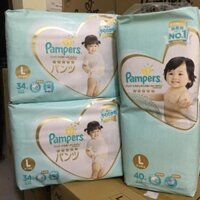 {Mẫu mới}Bỉm pamper Quần/dán M44,L38,XL36/S64,M52,L42 của nhật.