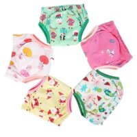 (Mẫu mới)Combo 5 Quần Bỉm Vải Cotton 6 Lớp Viền Đùi Hoạ Tiết Ngẫu Nhiên