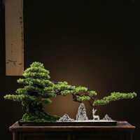 [Mẫu mới]Hoan Nghênh Bạn Đã Thông Mô Phỏng Cây Bonsai Trong Nhà Cây Xanh Trong Chậu Cây Giả Văn Phò
