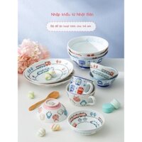 [Mẫu mới][Tự vận hành] Bộ đồ ăn trẻ em nhập khẩu Nhật Bản Bát ăn cơm gốm sứ nhà bé Bát nhỏ dễ thương Bát hoạt hình Nhật
