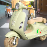 (mẫu mới)Xe máy điện Vespa 3 bánh cho bé có nhạc đèn ghế ngồi rộng rãi cho bé 2-5t