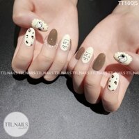 Mẫu nail giả tone nâu cực xinh