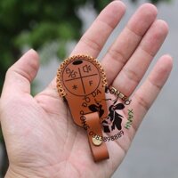 (Màu nâu) bao da chìa khóa remote Vespa dành cho mẫu 1 handmade da thật