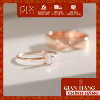 Mẫu nhẫn cầu hôn đơn giản vàng 18k đai trơn đính kim cương cao cấp Gix Jewelry