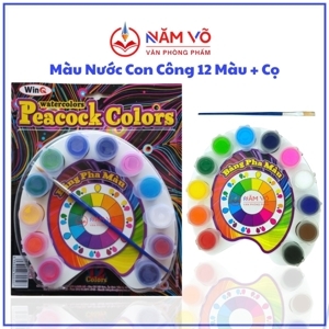 Màu nước con công W-02