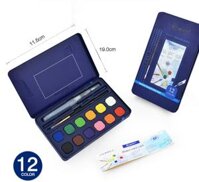 Màu Nước Giorgione CAKE 1218243648 hộp thiếc Màu vẽ Cao Cấp Lalunavn - B79 - Bộ 12 màu