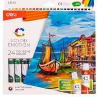 Màu nước Gouache dạng tuýp Deli C11 - 24 Màu