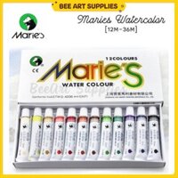 Màu nước Maries dạng tuýp 9ml/12ml (set 12/18/24/36 màu)