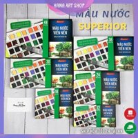 Màu nước Superior kèm cọ - Màu nước dạng nén -12/18/24/30/36/48 Màu