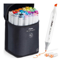 Màu Ohuhu markers set 48/60/80 màu ngòi BROAD+FINE tặng 1 màu blend (có ảnh thật)