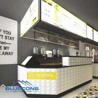 Mẫu Quầy Bán Trà Sữa Hiện Đại QTS016