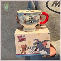 [Màu sắc] Cốc cà phê gốm sứ cổ điển Thiết kế Tom và Jerry hoàn hảo cho trà cà phê hoặc Charmin TH