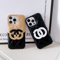 Màu Sắc Thời Trang Chặn Lưới Kim Cương Da Ốp Lưng Cho iPhone 16 15 13 12 11 Pro Max 16 15 14 Plus C Thẻ Chữ Cái Chèn Gói Thiết Kế Chống Rơi Bao