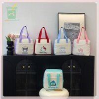 [Màu sắc] Túi đựng hộp cơm trưa Sanrio Hello Kitty mới Kawaii Hangyodon Dung tích lớn Sinh viên Kuromi My Melody Cinnamoroll Túi Bento cách nhiệt TH