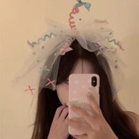 Màu Sắc Vui Nhộn Sáng Tạo Mẫu Mới Khăn Che Mặt Kẹp Tóc Sinh Nhật Tiệc Cưới Chụp Ảnh Cưới Phụ Kiện Tóc Phong Cách Công Ch