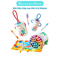 Màu sáp dầu, bút sáp lụa vặn hữu cơ Mideer Silky Crayon kèm quai cho bé 8-12-24-36 màu