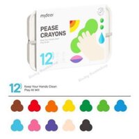 Màu Sáp Lụa Hữu Cơ Quả Đậu - Pease Crayons Mideer Cho Bé Từ 18m - Bộ 12 màu