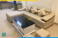 Mẫu sofa da phòng khách tựa gật gù hiện đại AmiA PK160