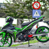 Mẫu tem Rời Chế Exciter 150 Xám Xanh lá cực Đẹp - Chất Liệu Decal 3 lớp