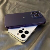 Màu tím đậm tiên tiến phù hợp cho vỏ iPhone 14 pro max 13 pro Acrylic bảo vệ mặt sau, chống trầy xước mờ, vỏ điện thoại khung mạ điện 12 pro max 11