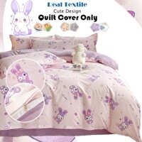 Màu tím thiết kế thỏ chăn bông bìa nữ hoàng chăn bông gấu nâu đáng yêu chăn bông bìa dây kéo loại