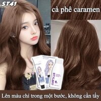 Màu Tóc Trắng Sáng Phong Cách Hot 2024😍Làm trắng, dễ lên màu, bền màu💘cà phê caramen，Thuốc Nhuộm Tóc