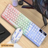 (Màu trắng) Combo bàn phím và chuột giả cơ Limeide GTX350 led 7 màu cực đẹp, thiết kế game thủ, giải trí, làm việc
