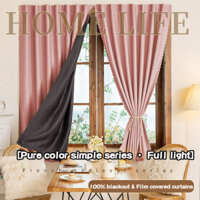Màu Trơn Đen Rèm Phòng Ngủ Không Đấm Che Nắng Cửa Sổ Vải Đồ Gia Dụng