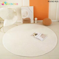 Màu Trơn Tròn Thảm Nhà Phòng Ngủ Đầu Giường Thảm Dày Mềm Mại Sang Trọng Chân Miếng Lót Bàn Trang Điểm Ghế Thảm