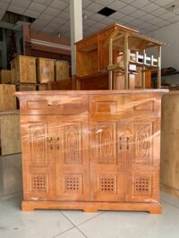 Mẫu tủ dép gỗ cao su ngang 1m2 4 cánh