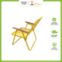 (Màu Vàng) Ghế Sắt CNC Tay Gỗ Sơn Tĩnh Điện Công Nghệ Mới Phù Hợp Cho Quán Cà Phê,Trà Sữa, Bia