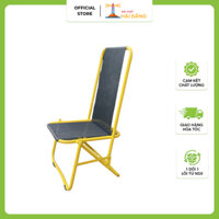 (Màu Vàng) Ghế Xếp Lưng Cao, Vải Lưới Thoáng Khí Dành Cho Quán Cà Phê, Trà Sữa, Bia