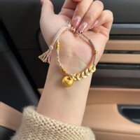 Màu Vàng Năm Hoàng Đế Đồng Xu Mũm mĩm May Mắn Vòng Tay Nữ Vàng Nafu Bện Vòng Tay Bạn Gái Phong Cách Trung Hoa Cổ Điển 3.25