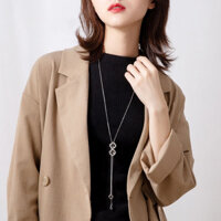 Màu Vàng Trắng Bốn Lá Cỏ Ba Lá Áo Len Dây Chuyền Vòng Cổ Nữ Trang Trí Dài Cao Cấp Thời Trang Áo Len Vòng Cổ Phụ Kiện Mặt Dây Chuyền 1.8