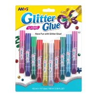 Màu Vẽ Keo Dán Kim Tuyến Hàn Quốc AMOS Glitter Glue 10 màu