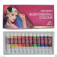 Màu Vẽ Trang Điểm Cơ Thể Body Painting Colour Madisi 12 Tuýp 12ml