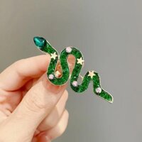 Màu Xanh Kim Cương Giả Rắn Thổ Cẩm Nữ Unisex Ngôi Sao Pha Lê Động Vật Chân Giáng Sinh Trang Sức Phụ Kiện Quà Tặng