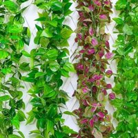 Màu xanh lá cây dây leo trần nhựa Nho uốn lượn trang trí nội thất Mô phỏng